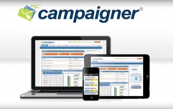 campaigner email marketing logo laptop smartphone